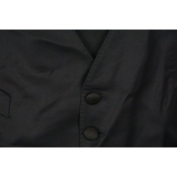 Tom Ford Navy Blue Black Grossgrain Mohair Blend Tuxedo Vest Gilet Sz 48R - Picture 2 of 7